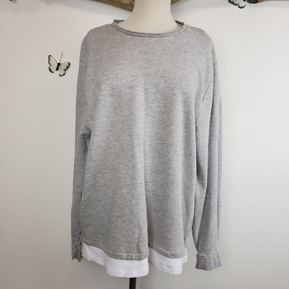 Asos gray distressed sweatshirt with faux layer